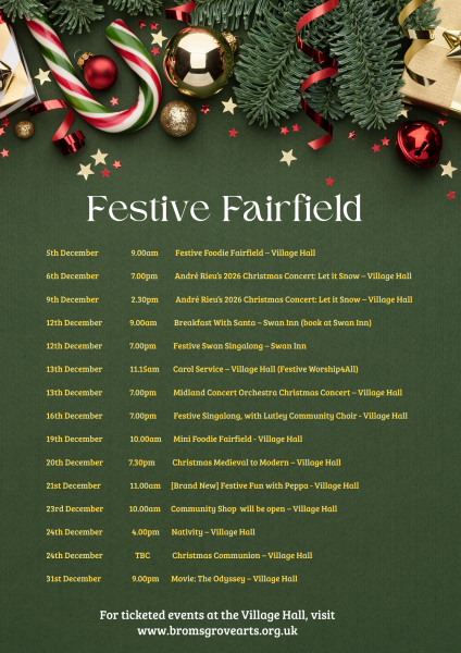 Festive Fairfield 2026 Events Poster